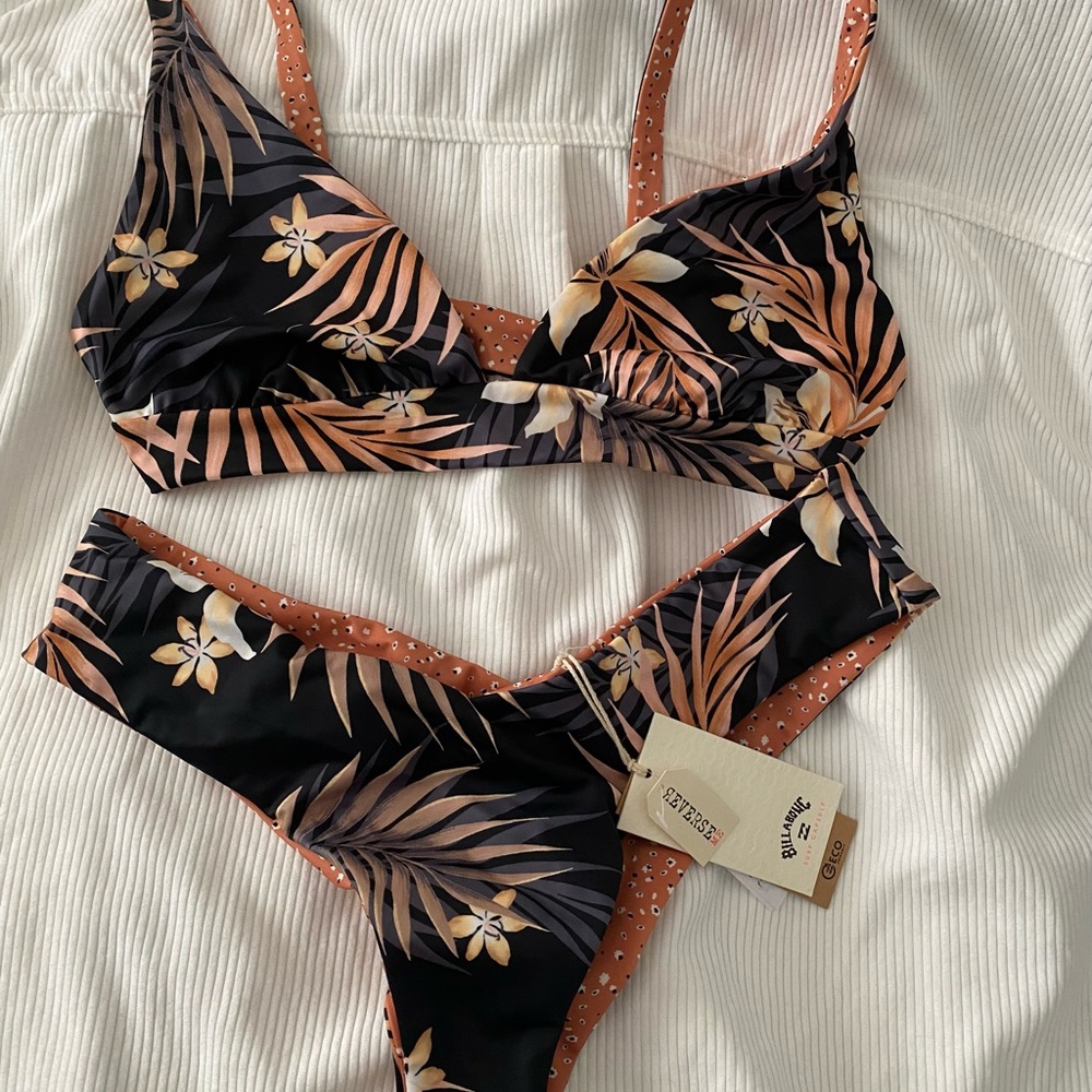 Billabong Women's Tropical Bikini - Black and Tan